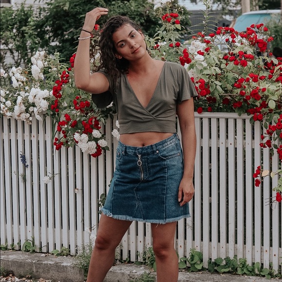 Two toned denim skirt - Picture 2 of 8